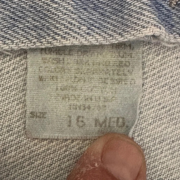 Vintage 80s Lee Acid Washed Jean Shirts Sz 16 Med - Picture 5 of 5